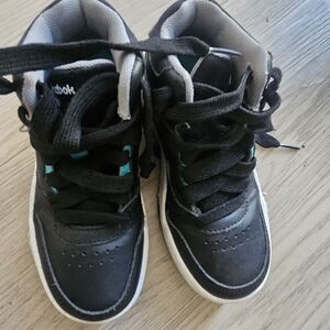 Reebok Kids Black and Teal High-Top Sneakers
